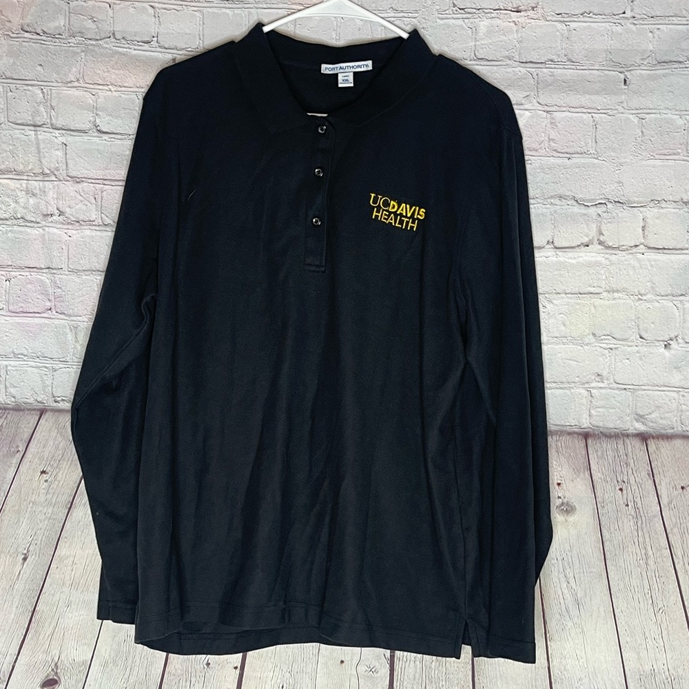 Port Authority, UC Davis, health long sleeve women’s black polo XXL